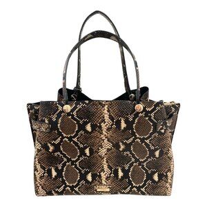 Aldo HELICIA210 Python Print Tote Bag – Faux Snakeskin Brown & Black – Gold Hard